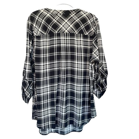 Torrid Harper Black and White Plaid Women's Top - Picture 2 of 12